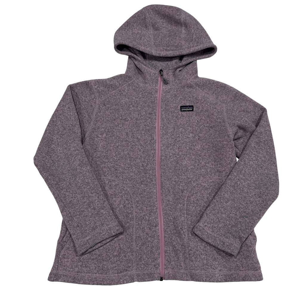 Patagonia Girls Hooded Full Zip Jacket Kids Medium (10) Pink Fleece
